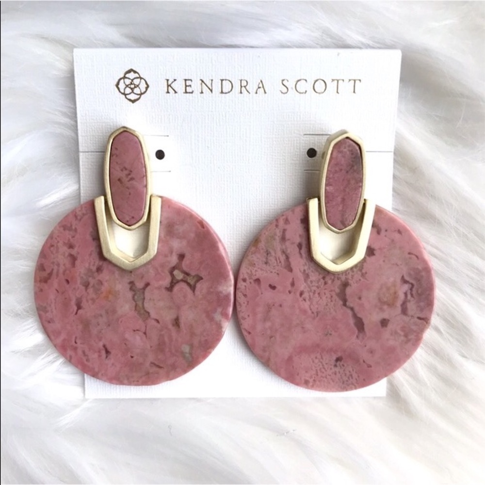 Kendra Scott Pink Didi Gold Statement Earrings - Picture 2 of 4